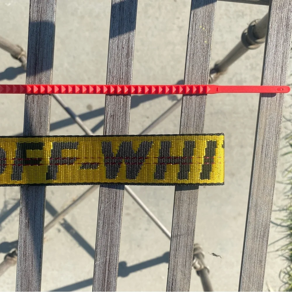 3 Off-White Black & Yellow Strap pink and a black letter one bundle with 3